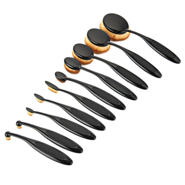 10 PCS Toothbrush Style Handle Makeup Brush Eyebrow Brush Set
