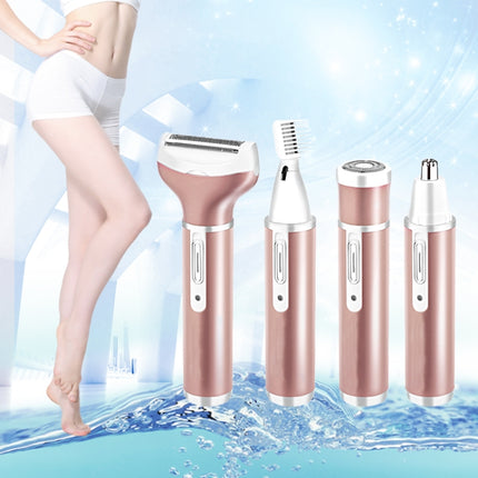 4 In 1  USB Rechargeable Vibrissa Eyebrows Trimmer Body Hair Denuding Machine Set with USB Cable