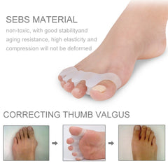 1 Pair Unisex Soft Lightweight Toe Valgus OrthodonticsToe Separation Toe Care Clip Finger Protector(White)