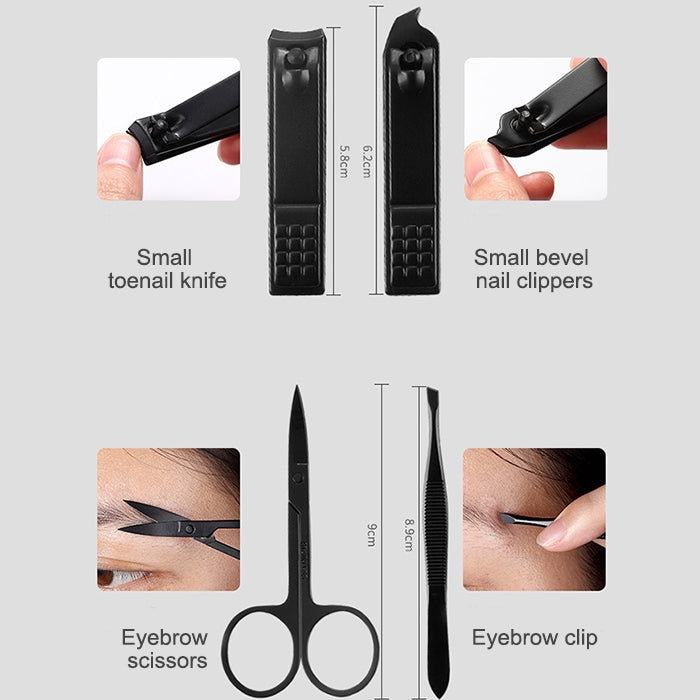 12 in 1 Advanced Stainless Nail Care Clipper Pedicure Manicure Kits with Leather Case