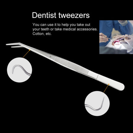 10 PCS Stainless Steel Tweezers Dentist Tools