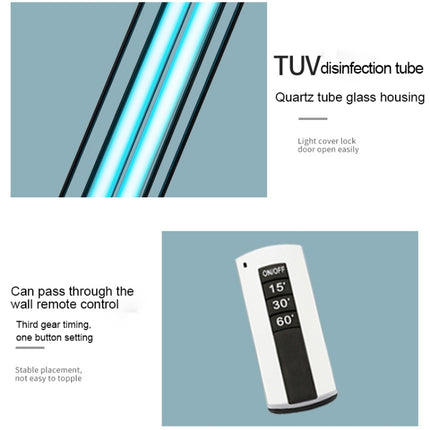 38W Desktop UV Light Lamp Disinfection Anti-virus Sterilization Lamp Bar Strip with Remote Control, 3 Pin CN Plug, 38W CN Plug