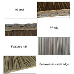 4# One-piece Seamless Five-clip Wig Long Straight Wig Piece