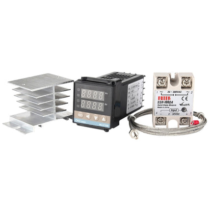 11000W REX-C100 Thermostat + Heat Sink + Thermocouple + SSR-100 DA Solid State Module Intelligent Temperature Control Kit