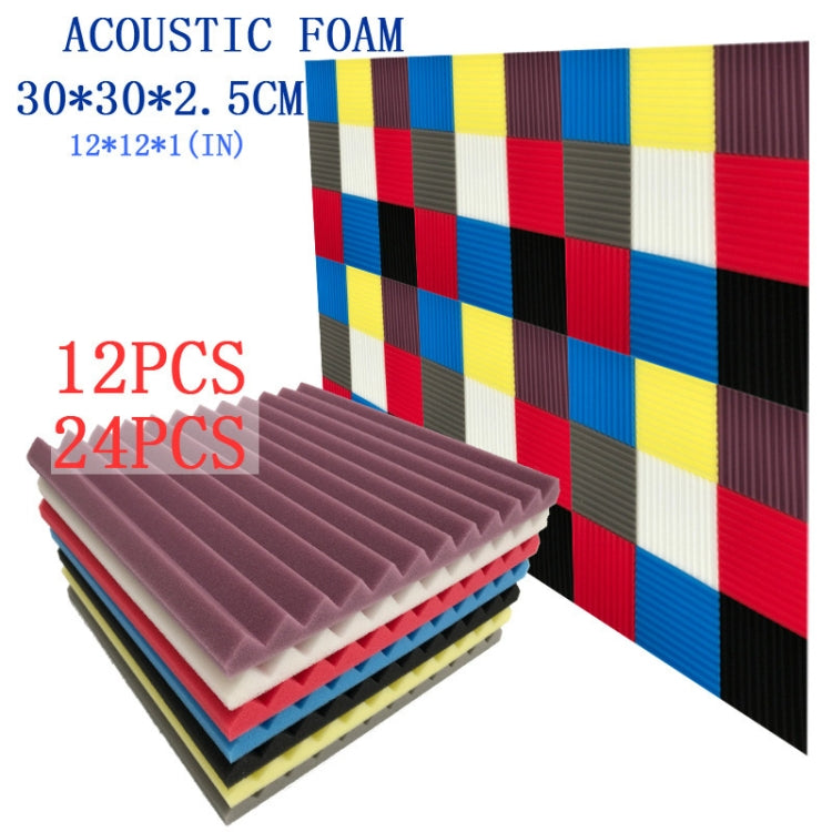 24 PCS Recording Studio Drum Room Acoustic Foam, Random Color Delivery, 24 PCS
