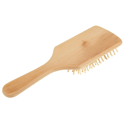 Natural Wooden Massage Hair Comb with Rubber Base & Wooden Brush, Size: Large