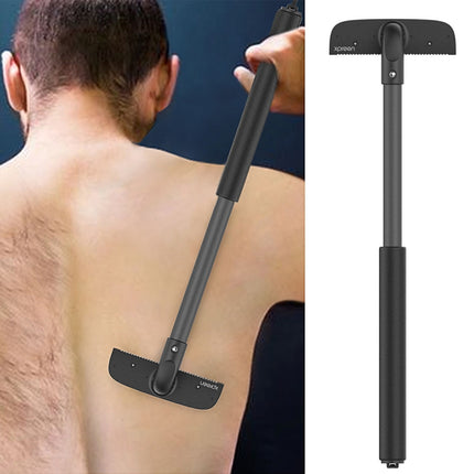 XPREEN XPRE034 Stretchable Handle Stainless Steel Blade Back Shaver Adjustable Back Razor with Lanyard for Men, XPRE034