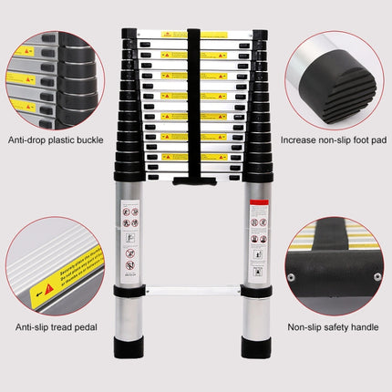 Multifunctional Thickened Aluminum Alloy Single-sided Telescopic Ladder, Size: 4.4m, Size: 4.4m