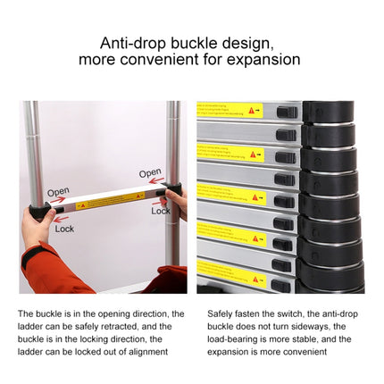 Multifunctional Thickened Aluminum Alloy Single-sided Telescopic Ladder, Size: 4.4m, Size: 4.4m