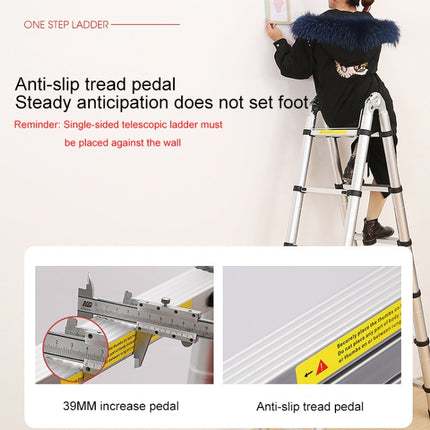 Multifunctional Thickened Aluminum Alloy Single-sided Telescopic Ladder, Size: 1.4m, Size: 1.4m