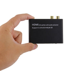 HDMI 1x2 Splitter with Audio Extractor, Support 5.1CH / 2CH, 4Kx2K, 3D, 4Kx2K with Audio Extractor