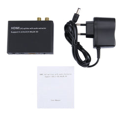 HDMI 1x2 Splitter with Audio Extractor, Support 5.1CH / 2CH, 4Kx2K, 3D, 4Kx2K with Audio Extractor