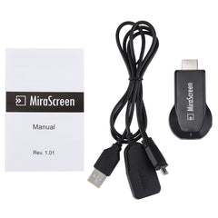 MiraScreen WiFi Display Dongle / Miracast Airplay DLNA Display Receiver Dongle Wireless Mirroring Screen Device with 2 in 1 USB Cable