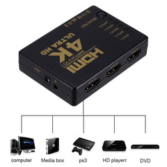 ZMT-968885 HDMI Switch 5 into 1 out 4K*2K HD Video Switch with Remote Control, 5 into 1 out