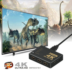 ZMT-968885 HDMI Switch 5 into 1 out 4K*2K HD Video Switch with Remote Control, 5 into 1 out