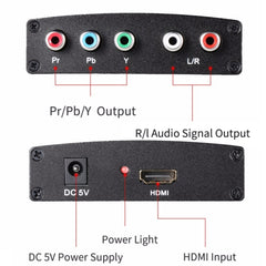 1080P HD HDMI to YPbPr Video and R/L Audio Adapter Converter, HDMI to YPbPr+R/L