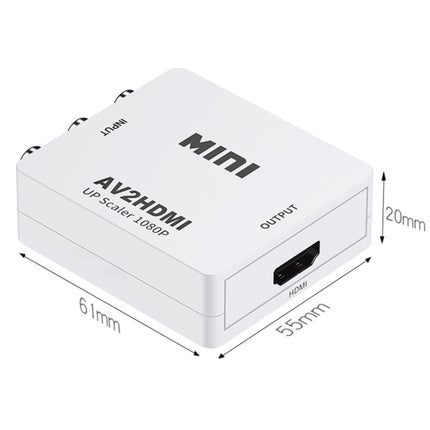HOWEI HW-2105 Mini AV CVBS/L+R Audio to HDMI Converter Adapter, Support Scaler 1080P