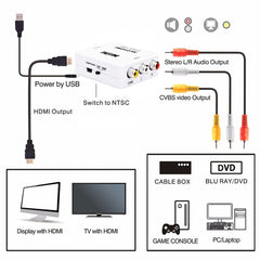 HOWEI HW-2105 Mini AV CVBS/L+R Audio to HDMI Converter Adapter, Support Scaler 1080P, HW-2105 AV to HDMI