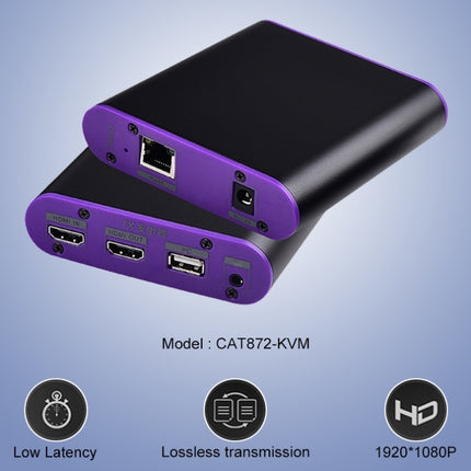 CAT872-KVM HDMI Extender (Receiver & Sender) over CAT5e/CAT6 Cable with USB Port and KVM Function, Transmission Distance: 200m, CAT872-KVM