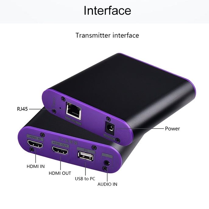 CAT872-KVM HDMI Extender (Receiver & Sender) over CAT5e/CAT6 Cable with USB Port and KVM Function, Transmission Distance: 200m, CAT872-KVM