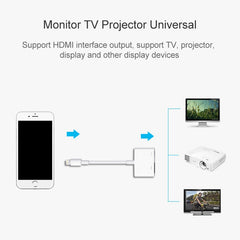 Cable adaptador de video para proyector HDTV de 8 pines a HDMI para iPhone, para iPhone de 8 pines