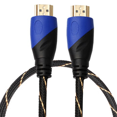 0.5m HDMI 1.4 Version 1080P Woven Net Line Blue Black Head HDMI Male to HDMI Male Audio Video Connector Adapter Cable, Length: 0.5m