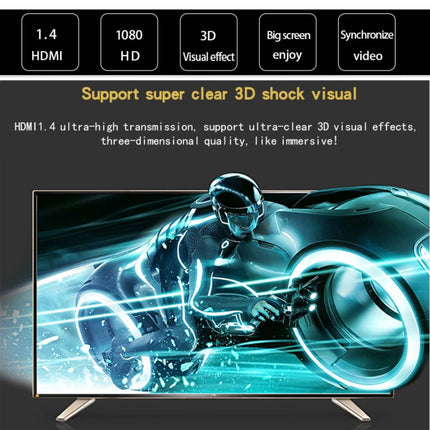 1m HDMI 1.4 Version 1080P Woven Net Line Blue Black Head HDMI Male to HDMI Male Audio Video Connector Adapter Cable, Length: 1m