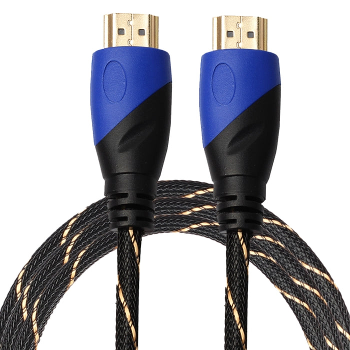 1.8m HDMI 1.4 Version 1080P Woven Net Line Blue Black Head HDMI Male to HDMI Male Audio Video Connector Adapter Cable, Length: 1.8m