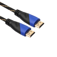 1.8m HDMI 1.4 Version 1080P Woven Net Line Blue Black Head HDMI Male to HDMI Male Audio Video Connector Cable with Mini HDMI & Micro HDMI & HDMI 3 in 1 Adapter Set, 1.8m with Mini & Micro & HDMI