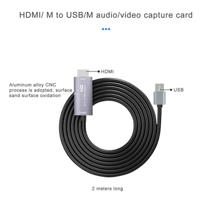 Z36 HDMI Male to USB Male HD Video Capture Card, Cable Length: 2m, HDMI to USB