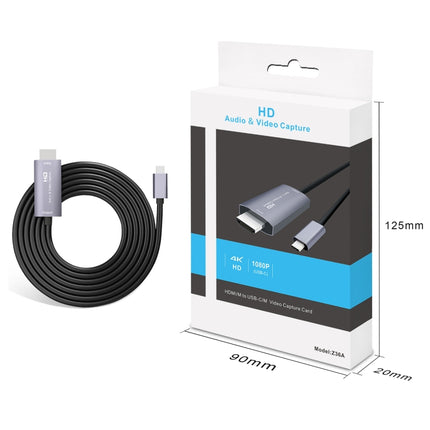 Z36A HDMI Male to USB-C / Type-C Male HD Video Capture Card, Cable Length: 2m, HDIMI to Type-C