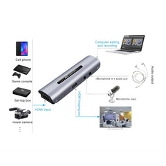 Z35 HDMI Female + Mic to HDMI Female + Audio + USB HD Video & Audio Capture Card with Loop, Z35