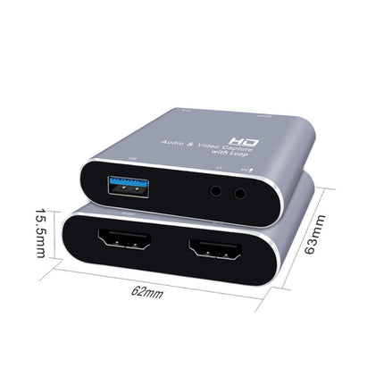 Z37 HDMI Female + Mic to HDMI Female + Audio + USB HD Video & Audio Capture Card with Loop, Z37