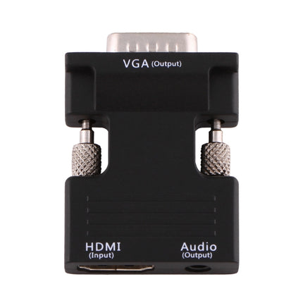 HDMI Female to VGA Male Converter with Audio Output Adapter for Projector, Monitor, TV Sets, HDMI to VGA+Audio