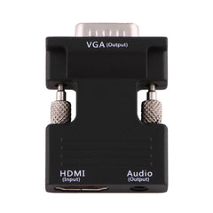 HDMI Female to VGA Male Converter with Audio Output Adapter for Projector, Monitor, TV Sets, HDMI to VGA+Audio