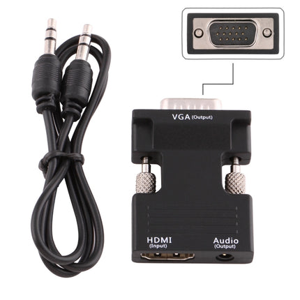 HDMI Female to VGA Male Converter with Audio Output Adapter for Projector, Monitor, TV Sets, HDMI to VGA+Audio