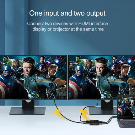 1x2 Mini HDMI Amplifier Splitter, Support 3D & 4K x 2K