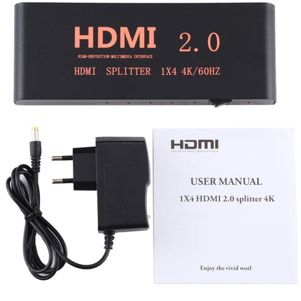 CY-042 1X4 HDMI 2.0 4K/60Hz Splitter, EU Plug