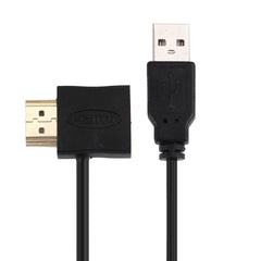 50cm HDMI Female + HDMI Male to USB 2.0 Male Connector Adapter Cable, HDMI Female + Male