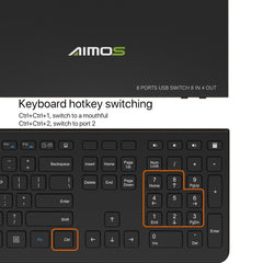 AIMOS AM-KM804 USB 8 In 4 Out Switch, AM-KM804