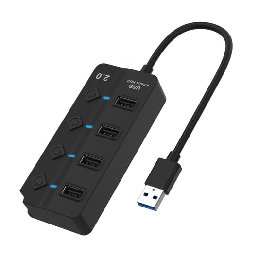 Onten 5301 USB 3.0 Male to 4 USB 2.0 Female Splitter Extender with Independent Switch, 5301