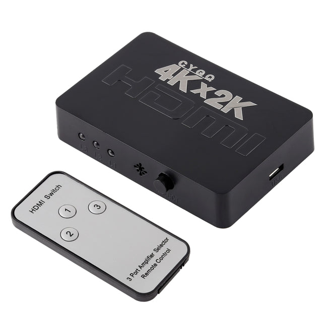4K 3 Ports HDMI Switch with Remote Control, 3 Inputs to 1 output 4K