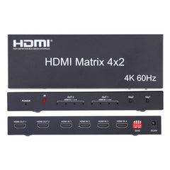 HDMI 4x2 Matrix Switcher / Splitter with Remote Controller, Support ARC / MHL / 4Kx2K / 3D, 4 Ports HDMI Input, 2 Ports HDMI Output, Support ARC / MHL / 4Kx2K / 3D