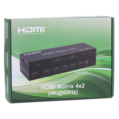 HDMI 4x2 Matrix Switcher / Splitter with Remote Controller, Support ARC / MHL / 4Kx2K / 3D, 4 Ports HDMI Input, 2 Ports HDMI Output, Support ARC / MHL / 4Kx2K / 3D