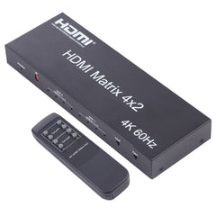 HDMI 4x2 Matrix Switcher / Splitter with Remote Controller, Support ARC / MHL / 4Kx2K / 3D, 4 Ports HDMI Input, 2 Ports HDMI Output, Support ARC / MHL / 4Kx2K / 3D