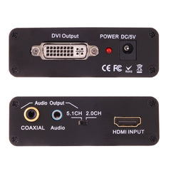 NEWKENG X5 HDMI to DVI with Audio 3.5mm Coaxial Output Video Converter, EU Plug, X5 HDMI to DVI with Audio