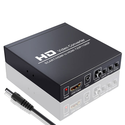 NEWKENG NK-8S SCART + HDMI to HDMI 720P / 1080P HD Video Converter Adapter Scaler Box, NK-8S SCART + HDMI to HDMI