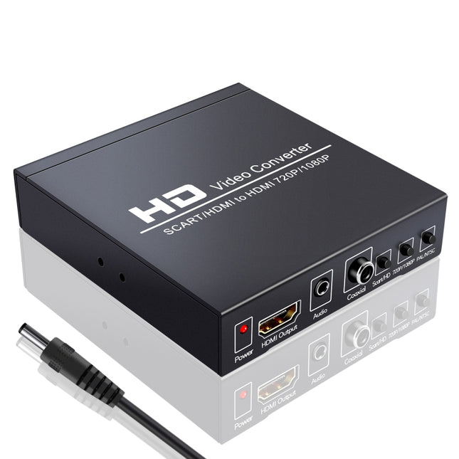NEWKENG NK-8S SCART + HDMI to HDMI 720P / 1080P HD Video Converter Adapter Scaler Box, NK-8S SCART + HDMI to HDMI
