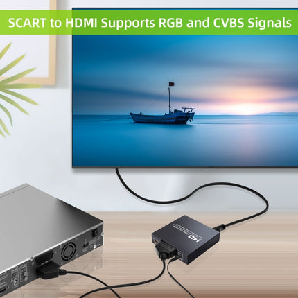 NEWKENG NK-8S SCART + HDMI to HDMI 720P / 1080P HD Video Converter Adapter Scaler Box, NK-8S SCART + HDMI to HDMI