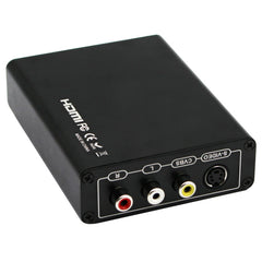 HDMI to Composite / AV S-Video Converter RCA CVBS/L/R Video Converter Adapter, EU Plug, HDMI to AV + S-Video